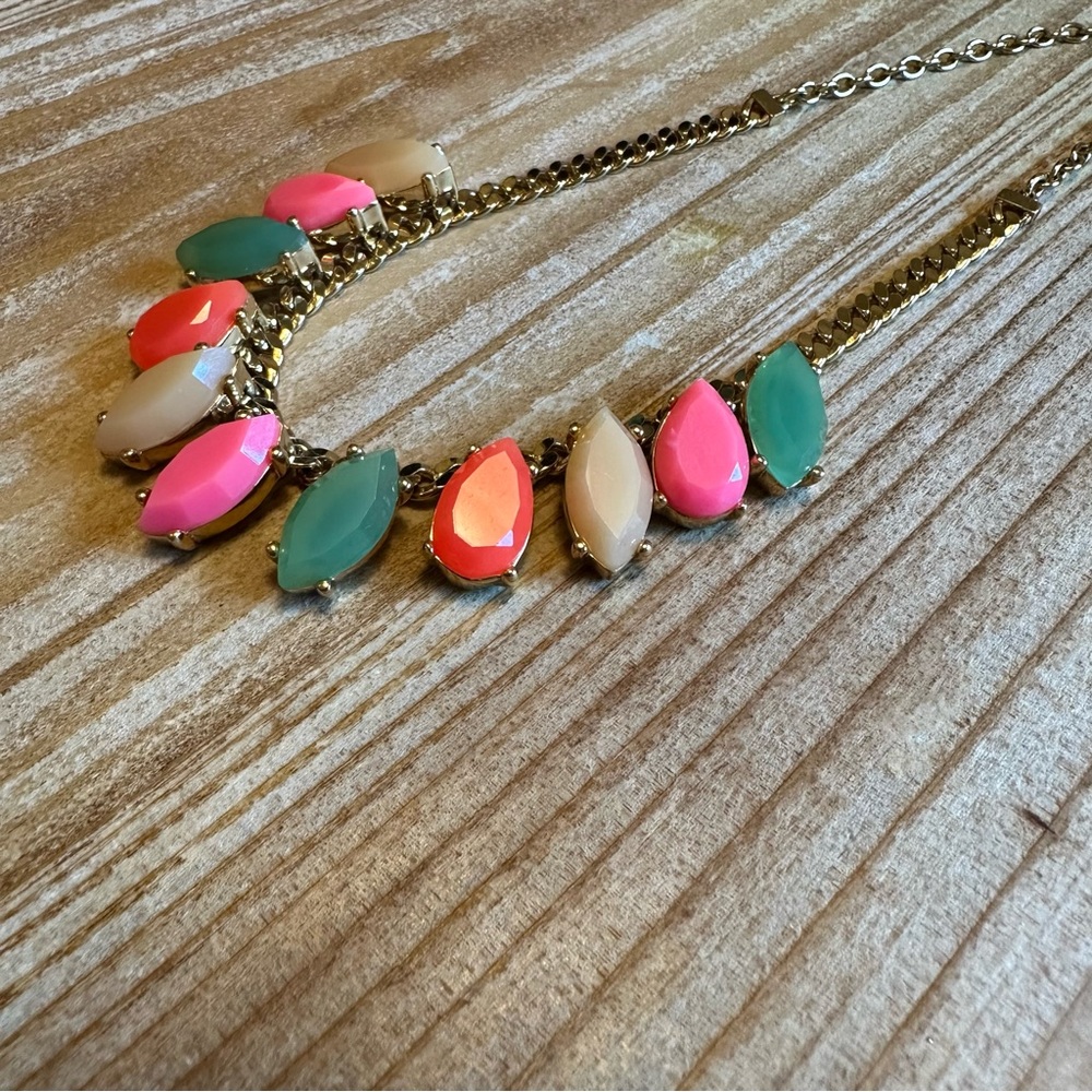 Kate Spade - Gardens of Paris Crystal Fridge Necklace, coral, pink, mint, cream - Picture 5 of 5
